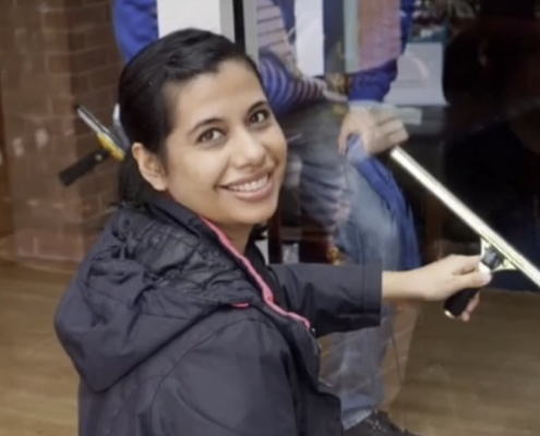 Sarah Van Der Meer Cleaning Windows